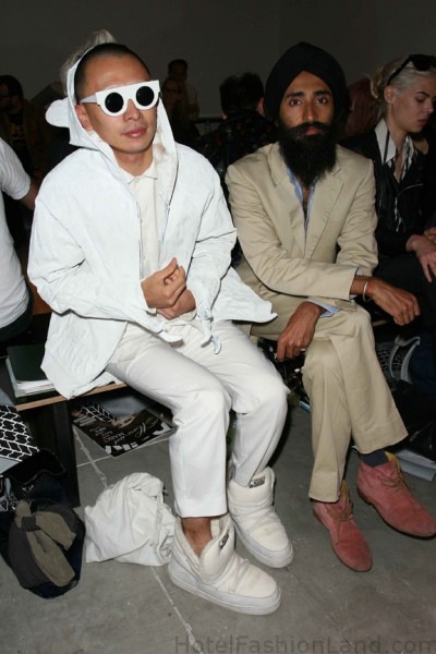 Terrence Koh and Waris at Jeremy Scott Spring 2011